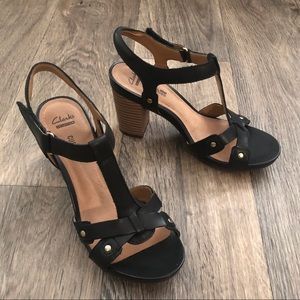 6.5W Clarks Banoy Sandal Black Leather